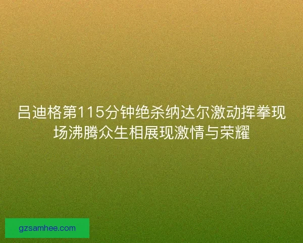 吕迪格第115分钟绝杀纳达尔激动挥拳现场沸腾众生相展现激情与荣耀